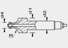 TZ HM Entgrater 1-seitig mit Radius und Kugellager